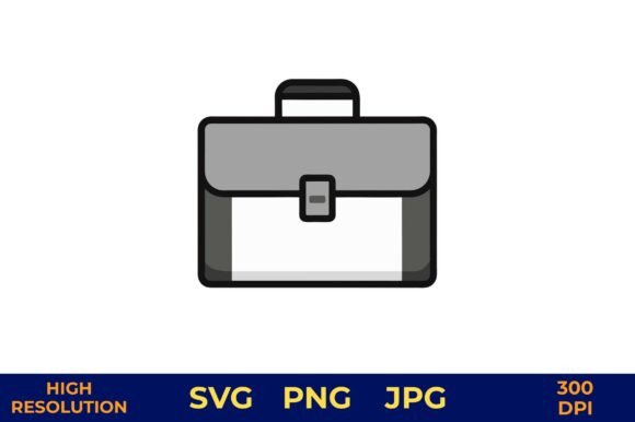 Briefcase Icon Isolated on White