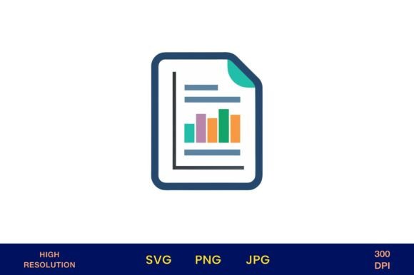 Colorful Report Icon Vector Illustration