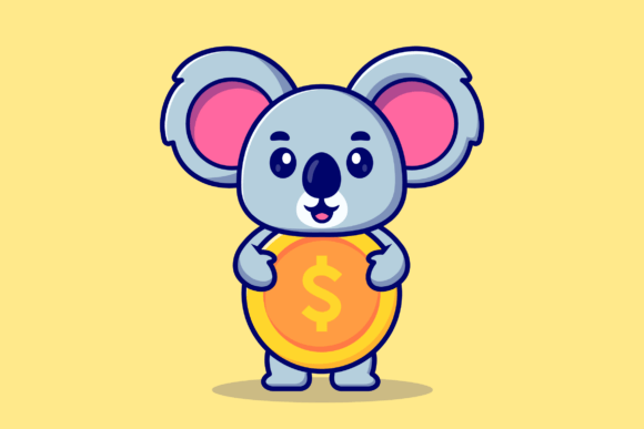 Cute Koala Holding Gold Coin Cartoon: A Design Resource Evaluation