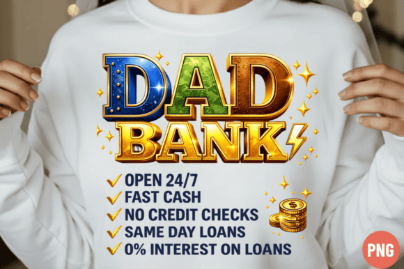 Evaluating the Dad Bank Open 24/7 Shirt PNG for Sublimation and Print-on-Demand Projects