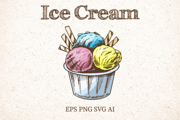 Strategic Branding with Vintage Ice Cream Cup Clipart EPS PNG AI